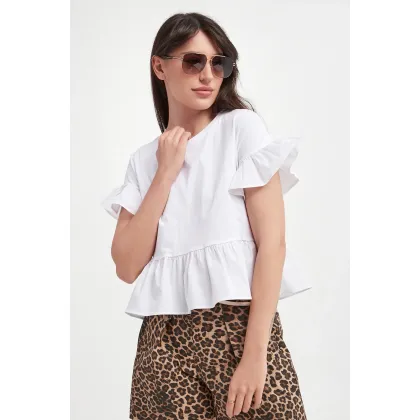 Zdjęcie T-shirt damski z falbankami LIU JO Liu Jo