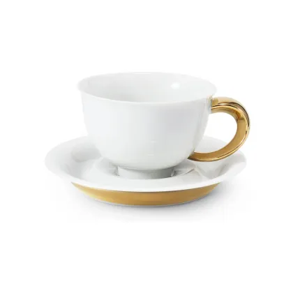 Zdjęcie Ekskluzywna porcelanowa filiżanka do herbaty ze spodkiem w stylu nowoczesnym – Rudolf Kampf/Outlet