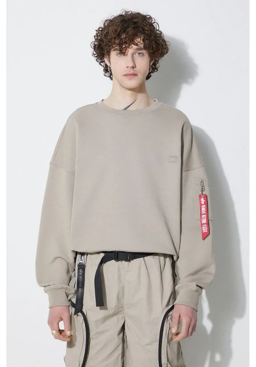 obrazek 1 Alpha Industries bluza Essentials RL męska kolor beżowy gładka 146303
