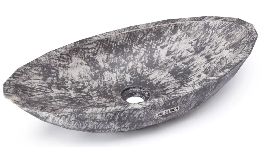 obrazek 2 Oryginalna umywalka 60 cm DIAMOND BASIC – STONE, szary, lakier matowy