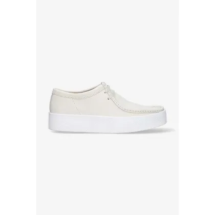 Zdjęcie Clarks Originals mokasyny zamszowe Wallabee Cup kolor beżowy 26158153