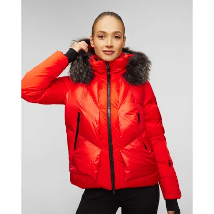 Zdjęcie Czerwona Kurtka Narciarska Z Futrem Damska Sportalm
