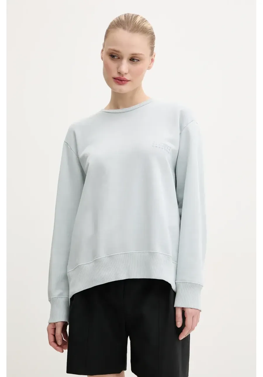 obrazek 1 MM6 Maison Margiela bluza bawełniana damska kolor turkusowy gładka S52GU0240.M25012