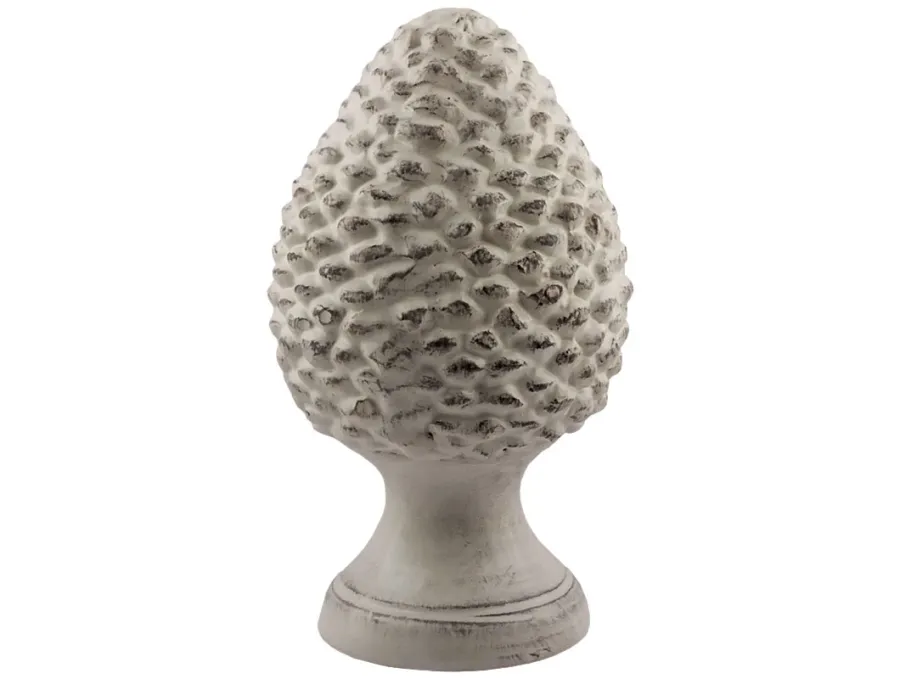 obrazek 1 Dekoracyjna biała ceramiczna szyszka sosny 29 cm - Virginia Casa