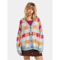 Zdjęcie Roxy Kardigan Small Slow Chec Swtr ERJSW03578 Niebieski Regular Fit