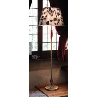 Picture Brass floor lamp with rhinestone and fabric lampshade – Il Paralume Marina