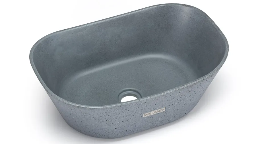 obrazek 2 Nowoczesna umywalka 50 cm LIBRA SANDBLASTED – średnioszary, bez dekoru, lakier matowy