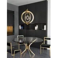 Picture A phenomenal table made of gold-plated brass and a glass top