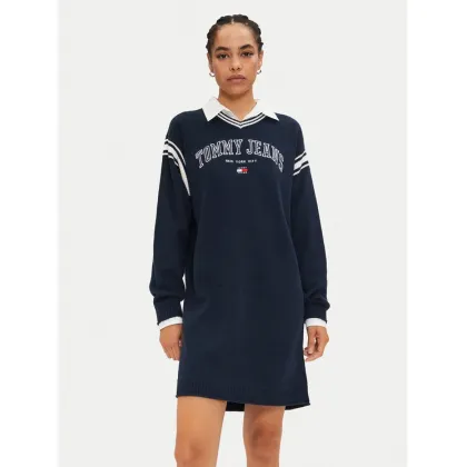 Zdjęcie Tommy Jeans Sukienka dzianinowa Varsity DW0DW19807 Granatowy Regular Fit