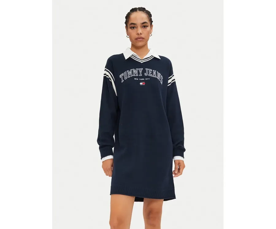 obrazek 1 Tommy Jeans Sukienka dzianinowa Varsity DW0DW19807 Granatowy Regular Fit
