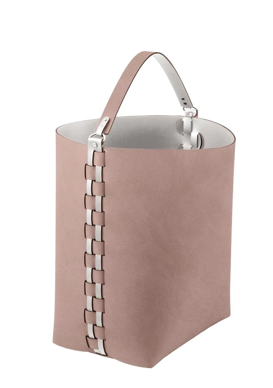 obrazek 1 Koszyk Helena 35x30xH45 cm z rączką w stylowym kolorze złamanego różu