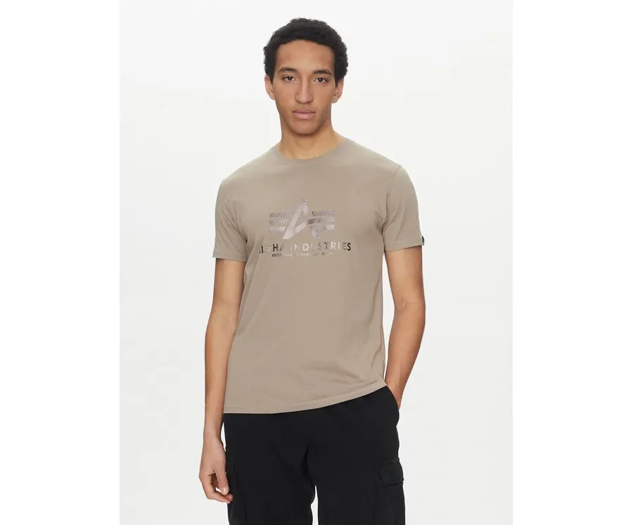 obrazek 1 Alpha Industries T-Shirt Basic 100501 Beżowy Regular Fit