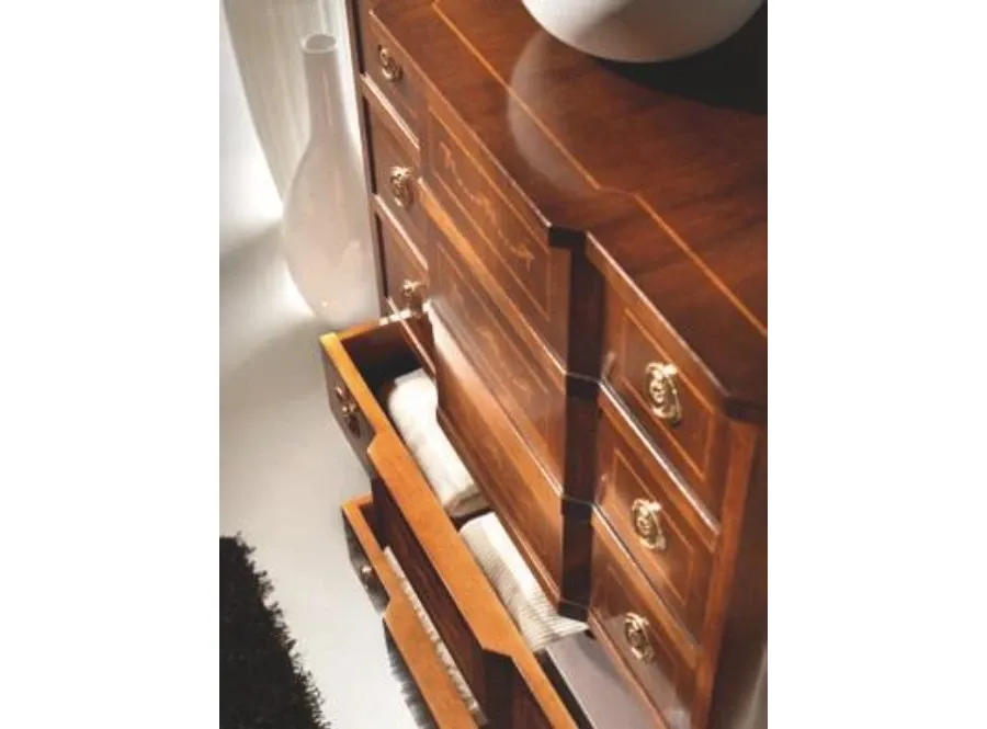 obrazek 3 Luksusowa, elegancka komoda z drewna orzechowca, intarsjowana w stylu antycznym