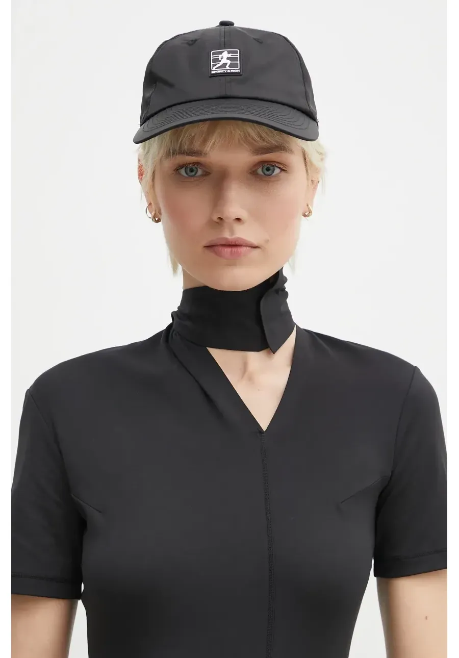 obrazek 1 Sporty & Rich czapka z daszkiem Running Woman Nylon kolor czarny z aplikacją AC040514141BA01