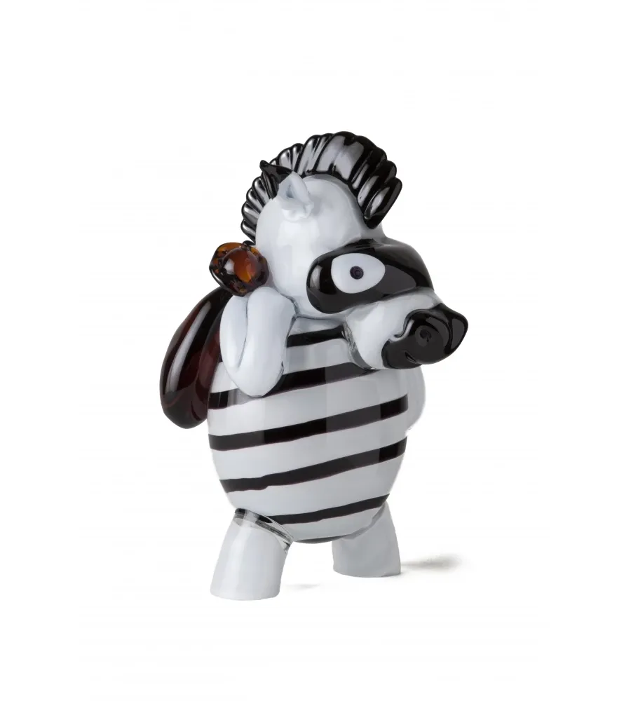 obrazek 3 Dekoracyjna rzeźba ze szkła dmuchanego murano „Złodziejka zebra”