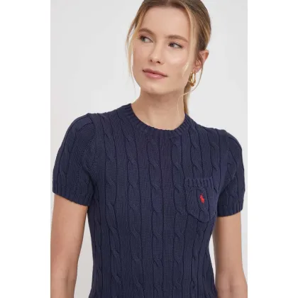 Zdjęcie Polo Ralph Lauren sweter bawełniany kolor granatowy