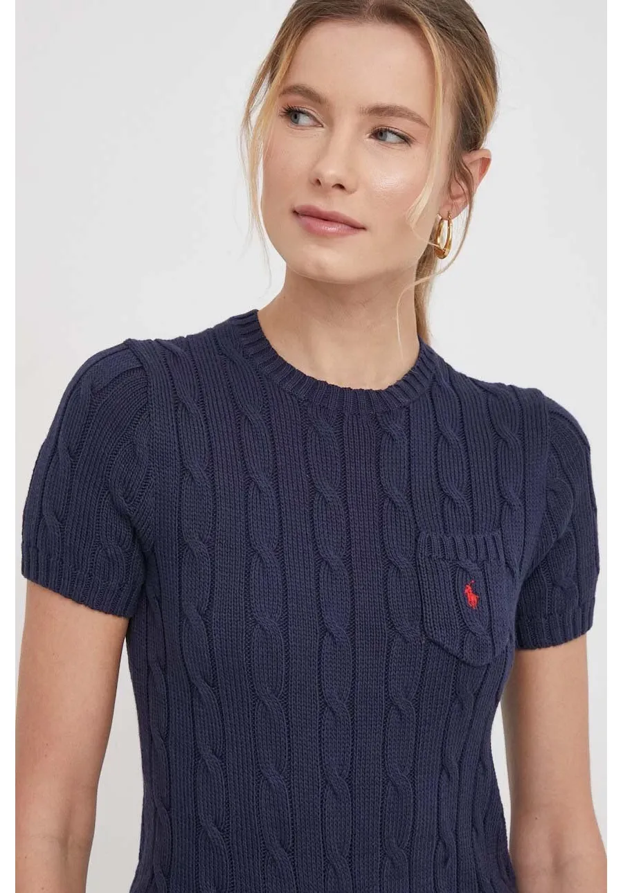 obrazek 1 Polo Ralph Lauren sweter bawełniany kolor granatowy