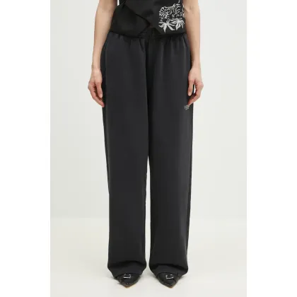 Zdjęcie Martine Rose spodnie dresowe bawełniane Wide Leg damskie kolor czarny z nadrukiem 606JS02002C