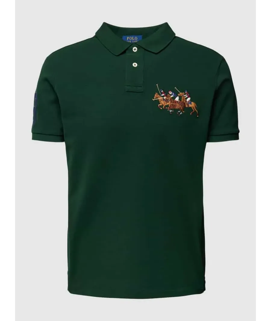 obrazek 1 Koszulka polo o kroju custom slim fit z wyhaftowanym motywem
