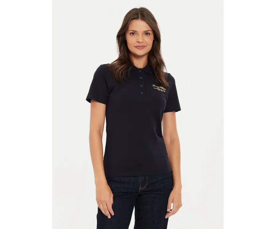 obrazek 1 Tommy Hilfiger Polo Script WW0WW43624 Granatowy Slim Fit