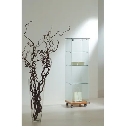 Picture Traditional display cabinet with a base on wheels