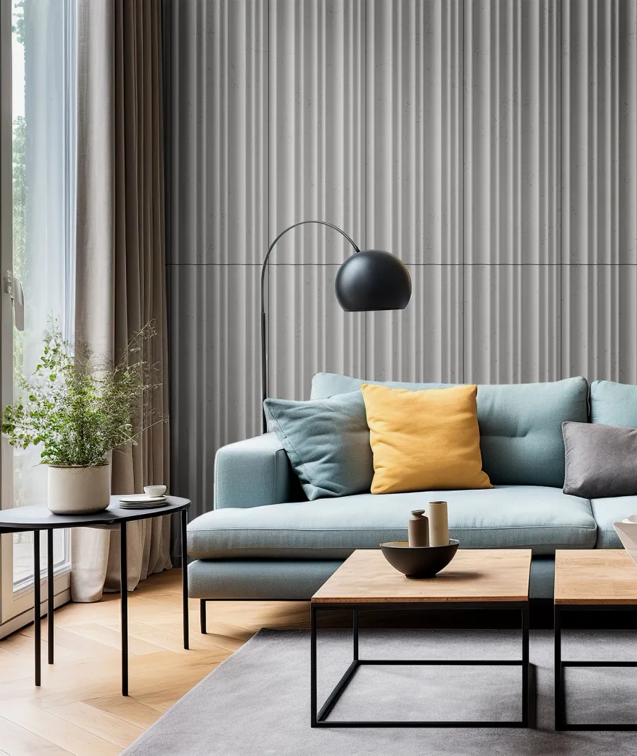 obrazek 1 135x42,7 cm VT - PB56 (B0 biały złamany) LAMEL OBŁY - Panel dekor 3D beton architektoniczny