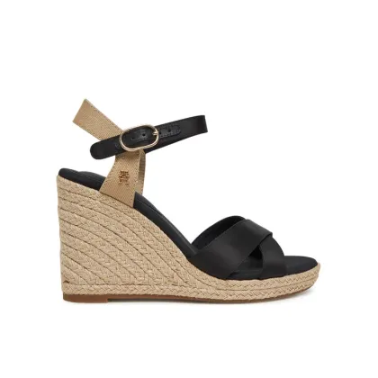 Zdjęcie Tommy Hilfiger Espadryle Satin High Wedge Espadrille FW0FW08602 Czarny
