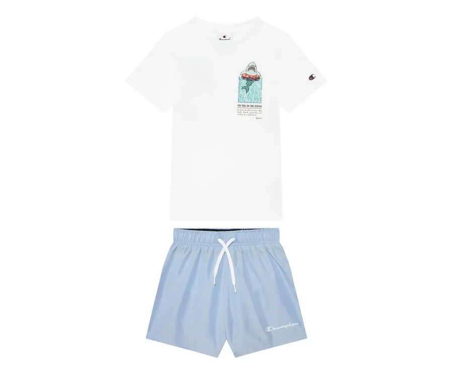obrazek 1 Champion Komplet t-shirt i spodenki 307063 Niebieski Regular Fit