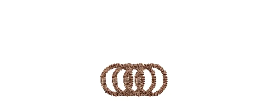 obrazek 1 Slip Pure Silk Back To Basics Skinny Scrunchies Light Brown Gumka do włosów 4 szt.