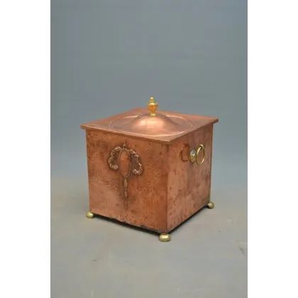 Picture Attractive copper coal bucket/basket - Edwardian antique