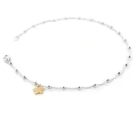 Picture Gold bracelet with a rose gold ankle pendant