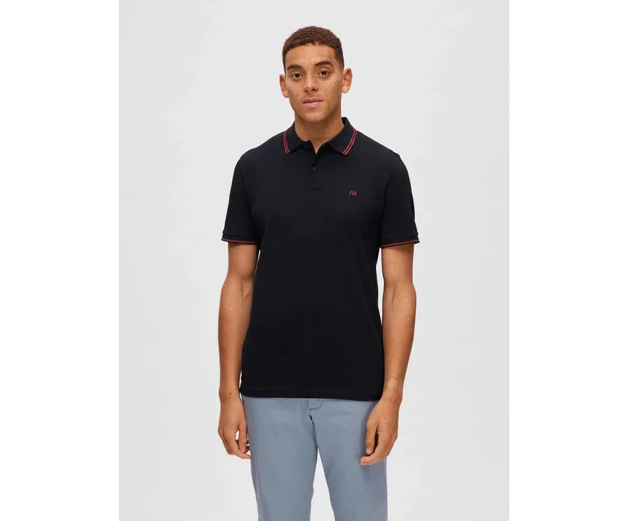 obrazek 1 Selected Homme Polo 16087840 Czarny Regular Fit