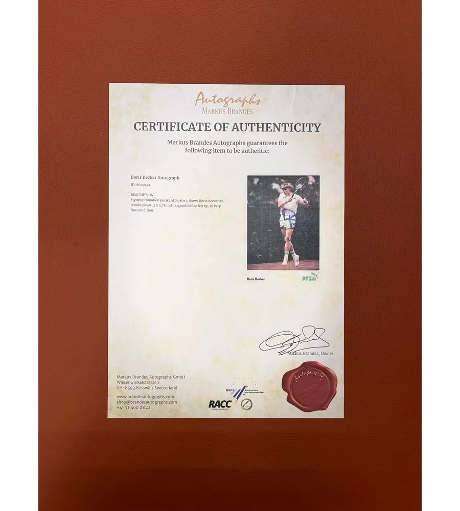 obrazek 3 Kolaż dla miłośnika tenisa - Boris Becker/certyfikowany autograf