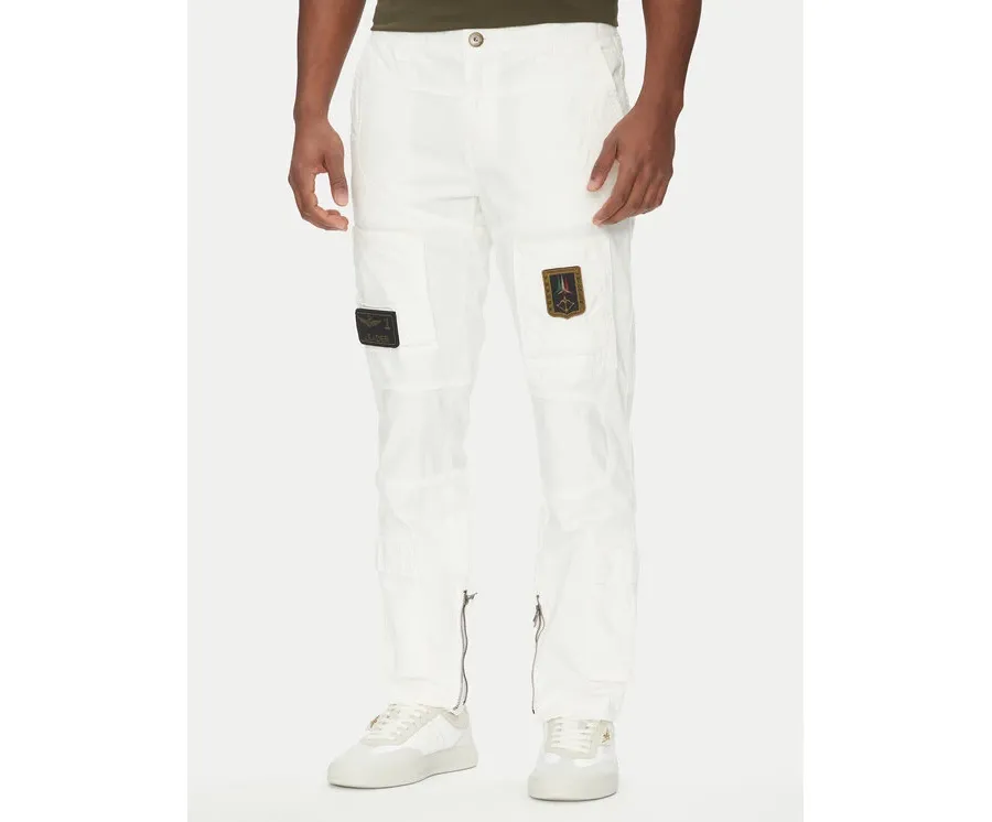 obrazek 1 Aeronautica Militare Spodnie materiałowe 251PA1387CT1493 Biały Regular Fit