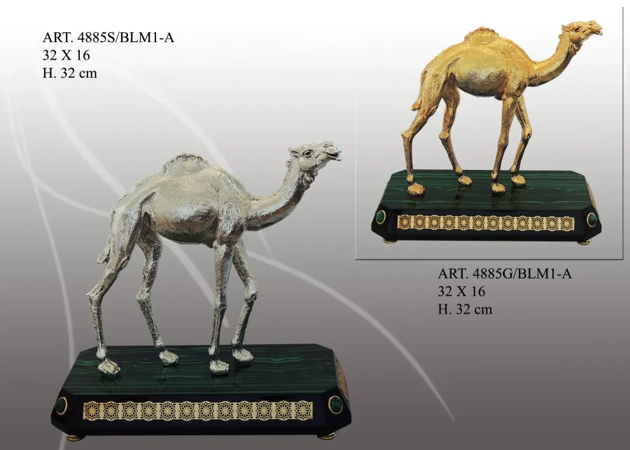 obrazek 1 Luksusowa figura białego wielbłąda na ciemnej podstawie