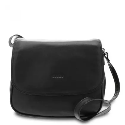 Zdjęcie Czarna skórzana torebka na ramię - Giudi