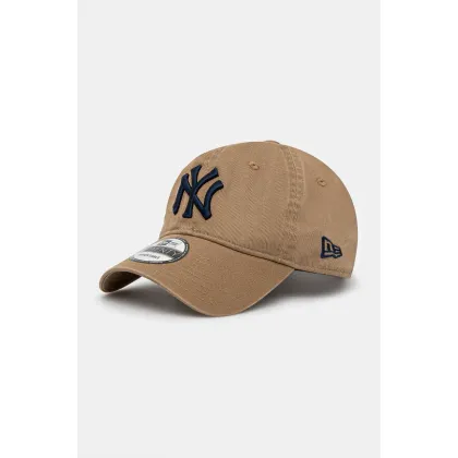 Zdjęcie New Era czapka z daszkiem bawełniana kolor brązowy gładka 60235283