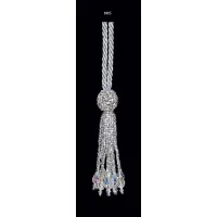 Picture Silver tassel with a rock crystal with a Swarovski ball - Il Paralume Marina