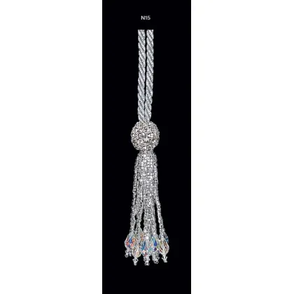 Zdjęcie Srebrny chwost z kryształem górskim z kulą Swarovskiego - Il Paralume Marina