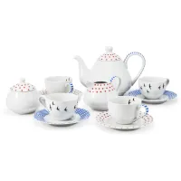 Zdjęcie Piękny 11-elementowy zestaw do herbaty z porcelany z kolekcji BeFree – Leander