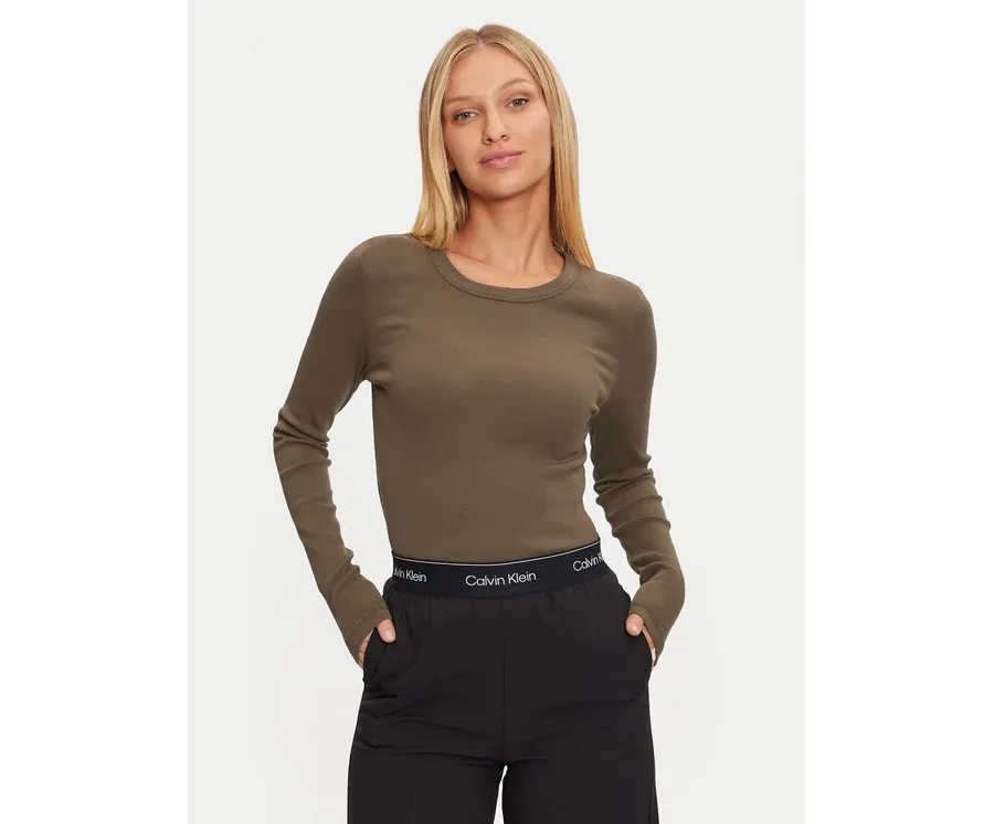 obrazek 1 Calvin Klein Jeans Bluzka J20J224640 Zielony Slim Fit