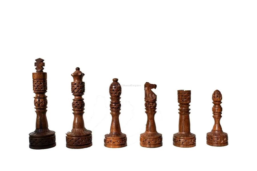 obrazek 7 Stylowe drewniane figury w kształcie wieży do gry w szachy - The Chess Empire