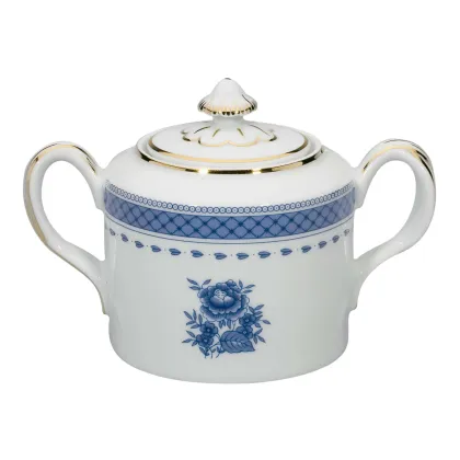 Zdjęcie Porcelanowa cukiernica Cozinha Velha z drobnym błękitnym motywem kwiatowym - Vista Alegre