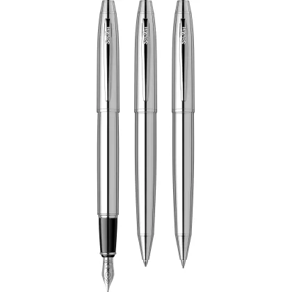 Zdjęcie Zestaw Pióro Wieczne - Długopis - Ołówek Mechaniczny 0.7mm Noble 35 Chrom