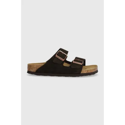 Zdjęcie Birkenstock klapki zamszowe Arizona damskie kolor brązowy 1027083