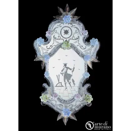 Zdjęcie Designerskie lustro w typie weneckim ze szkła Murano