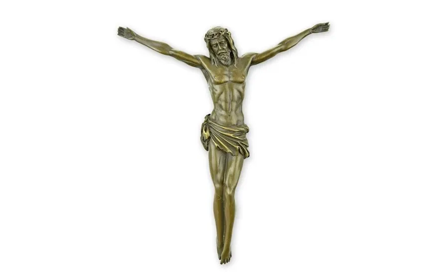 obrazek 1 Wyjątkowa montowana do ściany rzeźba – figurka Chrystusa z brązu