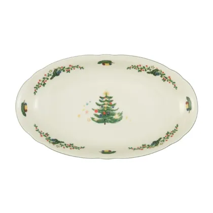 Zdjęcie Porcelanowy owalny półmisek do serwowania 23,5x14 cm ze świątecznym motywem - Seltmann Weiden