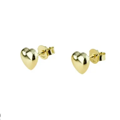 Zdjęcie Złote kolczyki serca o wymiarach 8x8mm.