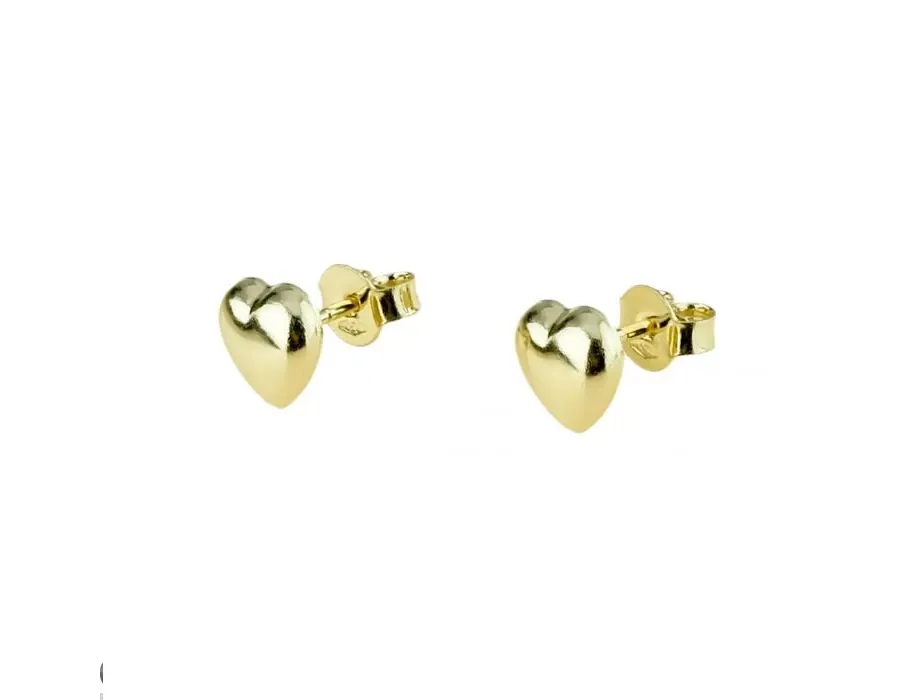 obrazek 1 Złote kolczyki serca o wymiarach 8x8mm.
